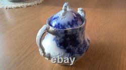 Johnson Brothers England Peach Flow Blue Covered Sugar Bowl With Unique Handles