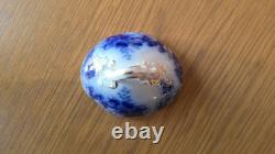 Johnson Brothers England Peach Flow Blue Covered Sugar Bowl With Unique Handles