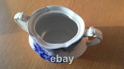 Johnson Brothers England Peach Flow Blue Covered Sugar Bowl With Unique Handles