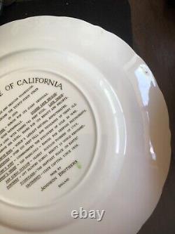 Johnson Brothers England State of California 7 Collector Plate 10.25 Diameter