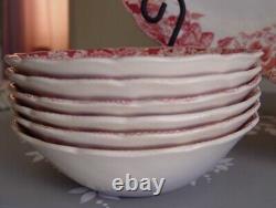 Johnson Brothers England Strawberry Fair Sugar w Lid, Creamer, Bowls, Plate