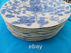 Johnson Brothers English Chippendale BLue 10 Dinner Plates Set Of 11