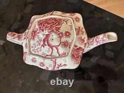 Johnson Brothers English Chippendale Red Pink Teapot Excellent