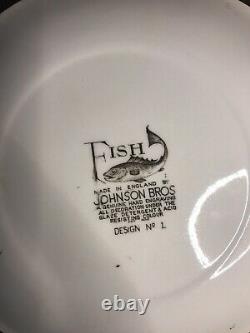 Johnson Brothers Fish Plates Set Of 3 Includes #1 #2 #3