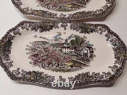 Johnson Brothers Friendly Villag 2 Platers 12.75x 7.25 New