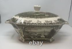 Johnson Brothers Friendly Village 13 Rectangular Soup Tureen & Lid England Vtg Johnson Brothers Friendly Village 13 Rectangular Soup Tureen & Lid England Vtg