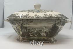 Johnson Brothers Friendly Village 13 Rectangular Soup Tureen & Lid England Vtg Johnson Brothers Friendly Village 13 Rectangular Soup Tureen & Lid England Vtg