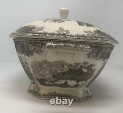 Johnson Brothers Friendly Village 13 Rectangular Soup Tureen & Lid England Vtg