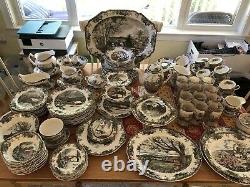 Johnson Brothers, Friendly Village 150+ piece Set Dinner Plates, Bowls, Glasses