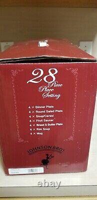Johnson Brothers Friendly Village 28 piece place setting and Turkey Platter