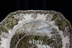 Johnson Brothers Friendly Village 8 Square Snack Plates & 8 Cups Covered Bridge