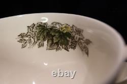 Johnson Brothers Friendly Village 8 Square Snack Plates & 8 Cups Covered Bridge