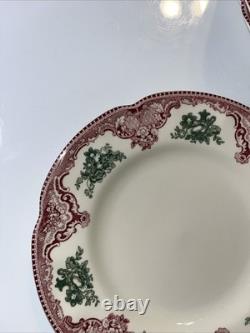 Johnson Brothers Friendly Village Dinner Plates 9 Set of 8 England Red Green