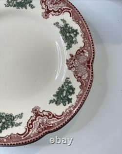 Johnson Brothers Friendly Village Dinner Plates 9 Set of 8 England Red Green