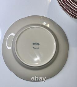 Johnson Brothers Friendly Village Dinner Plates 9 Set of 8 England Red Green