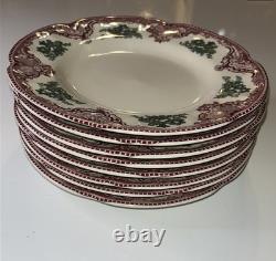 Johnson Brothers Friendly Village Dinner Plates 9 Set of 8 England Red Green
