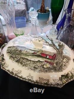 Johnson Brothers Friendly Village Rectangular Shape Soup Tureen / Lid/ No Ladle