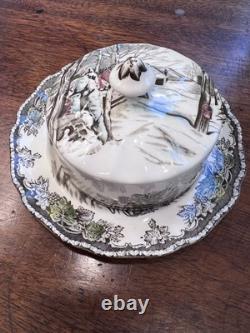 Johnson Brothers Friendly Village Round Butter dish RARE