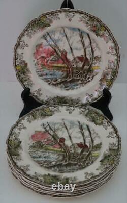 Johnson Brothers Friendly Village Salad Plates Willow Brook Lot of 7 FREE SHIP