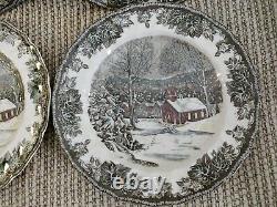 Johnson Brothers Friendly Village Six Dinner Plates The School House