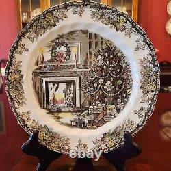 Johnson Brothers Friendly Village, The Christmas, 12 Chop Plate Rare and Retired