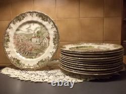 Johnson Brothers Friendly Village VINTAGE 1950's 10.5 Buffet Plates 12 PATTERNS