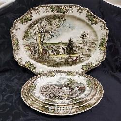 Johnson Brothers Friendly Village set of 4 Platters including the big 20 one