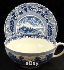 Johnson Brothers HISTORIC AMERICA BLUE Colossal Cup & Saucer GREAT CONDITION