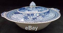 Johnson Brothers HISTORIC AMERICA BLUE Round Covered Vegetable Bowl GREAT COND