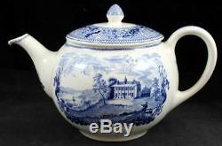 Johnson Brothers HISTORIC AMERICA BLUE Teapot with Lid GOOD CONDITION