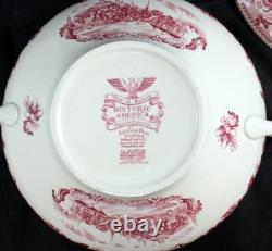 Johnson Brothers HISTORIC AMERICA PINK Tureen with Lid GREAT CONDITION