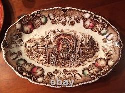 Johnson Brothers HIS MAJESTY Gravy Boat & Underplate Thanksgiving Turkey Autumn