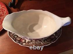 Johnson Brothers HIS MAJESTY Gravy Boat & Underplate Thanksgiving Turkey Autumn