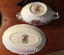 Johnson Brothers HIS MAJESTY Gravy Boat & Underplate Thanksgiving Turkey Autumn