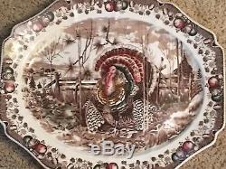 Johnson Brothers HIS MAJESTY Thanksgiving Turkey Platter GENUINE HAND ENGRAVING