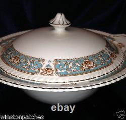 Johnson Brothers Hampton Round Covered Tureen 11 1/2 Blue Band Rope Edge Gold