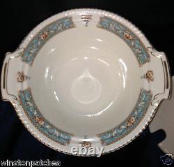 Johnson Brothers Hampton Round Covered Tureen 11 1/2 Blue Band Rope Edge Gold