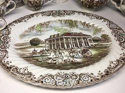 Johnson Brothers Heritage Hall Brown China Set Svc For 8 Made In England 23 Pc
