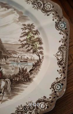 Johnson Brothers Heritage Hall Brown Multicolored 20 Serving Platter