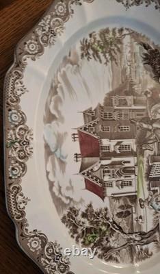 Johnson Brothers Heritage Hall Brown Multicolored 20 Serving Platter