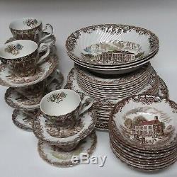 Johnson Brothers Heritage Hall Ironstone Service Set for 8 + Serving Dishes 4411