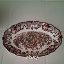 Johnson Brothers His Majesty Gravy Boat & Underplate EUC Wild Turkey 8 1/8L