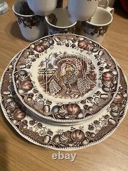 Johnson Brothers His Majesty Thanksgiving Eight Place Setting & 4 Bowl Free Ship