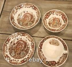 Johnson Brothers His Majesty Turkey 60 Piece Set Bowls/Bread Plates/Flat Cups