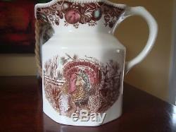 Johnson Brothers His Majesty Turkey Pitcher Transferware Large 64 oz. VGC