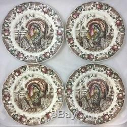 Johnson Brothers His Majesty Turkey Porcelain Dinner Plates 9 ea 8 Cup + Saucer