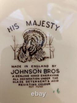 Johnson Brothers His Majesty Vintage Turkey Dinner Plates Lot of 6 EUC