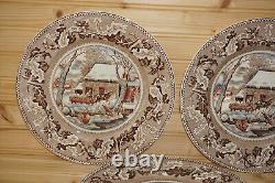 Johnson Brothers Historic America Frozen Up Turkey (6) Dinner Plates 10 5/(G62)