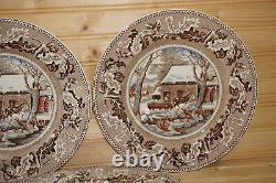 Johnson Brothers Historic America Frozen Up Turkey (6) Dinner Plates 10 5/(G62)
