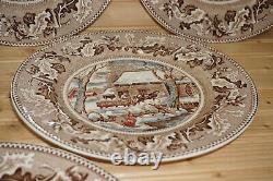 Johnson Brothers Historic America Frozen Up Turkey (6) Dinner Plates 10 5/(G62)